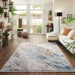 Santana Tidal Blue Non-Slip Machine Washable Rug 200x290 cm