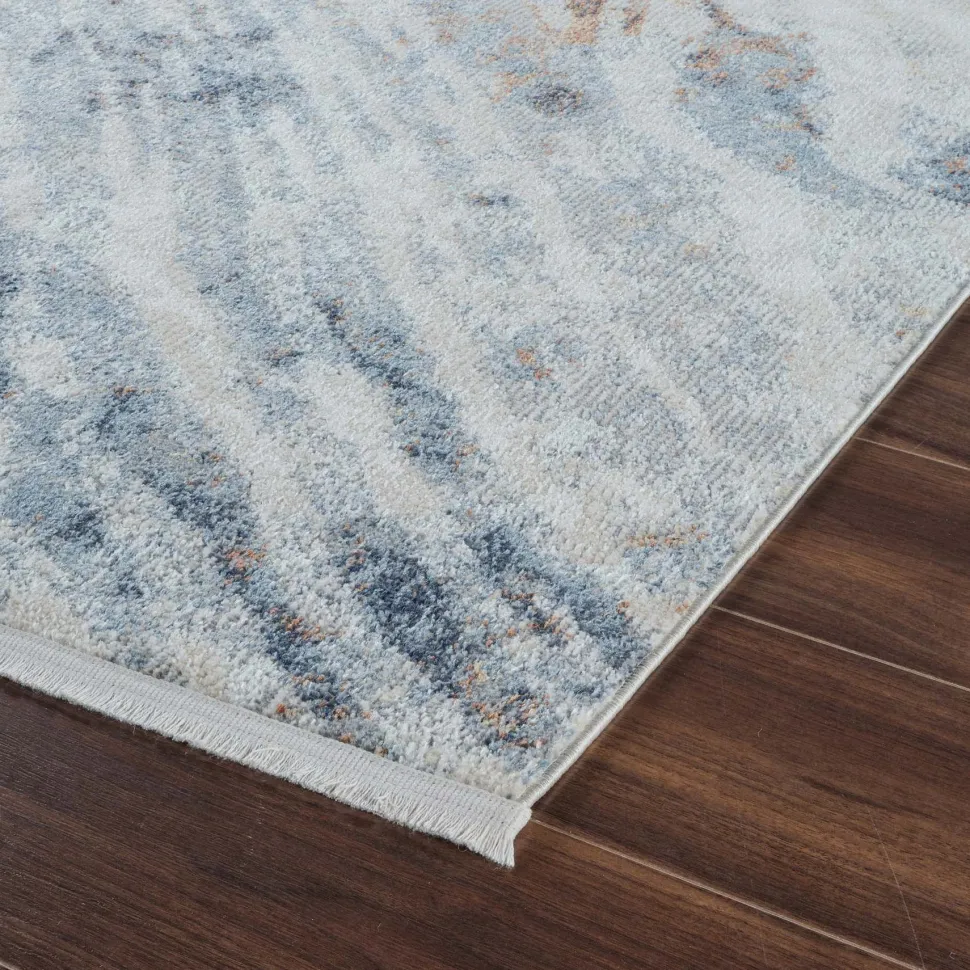 Santana Tidal Blue Non-Slip Machine Washable Rug 200x290 cm