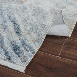 Santana Tidal Blue Non-Slip Machine Washable Rug 120x160 cm