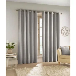 Savoy Blackout Eyelet Curtains Grey