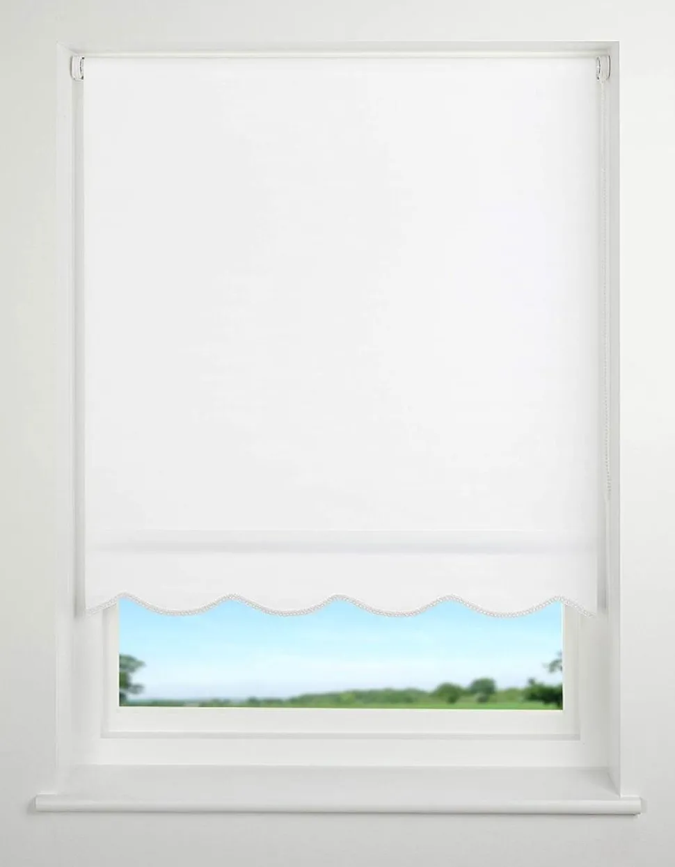 Scallop Roller Blinds White 165cm