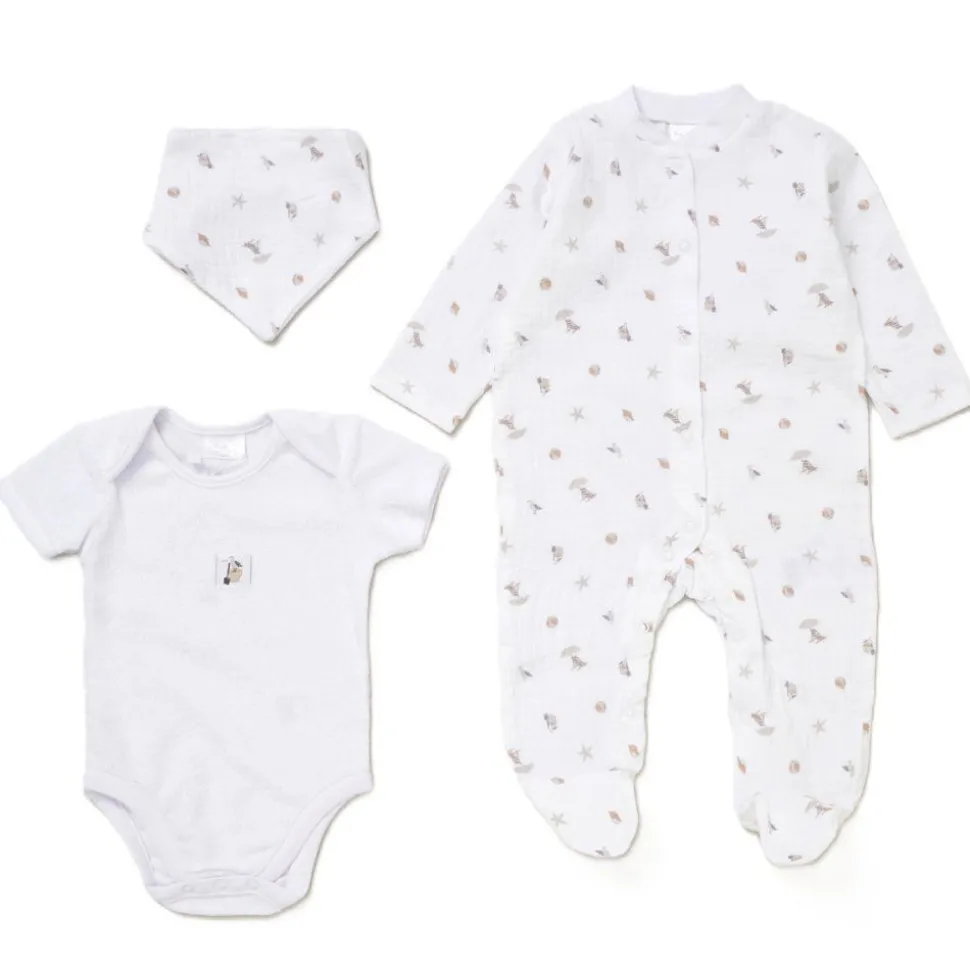 Seaside 3-Piece Muslin Layette Set