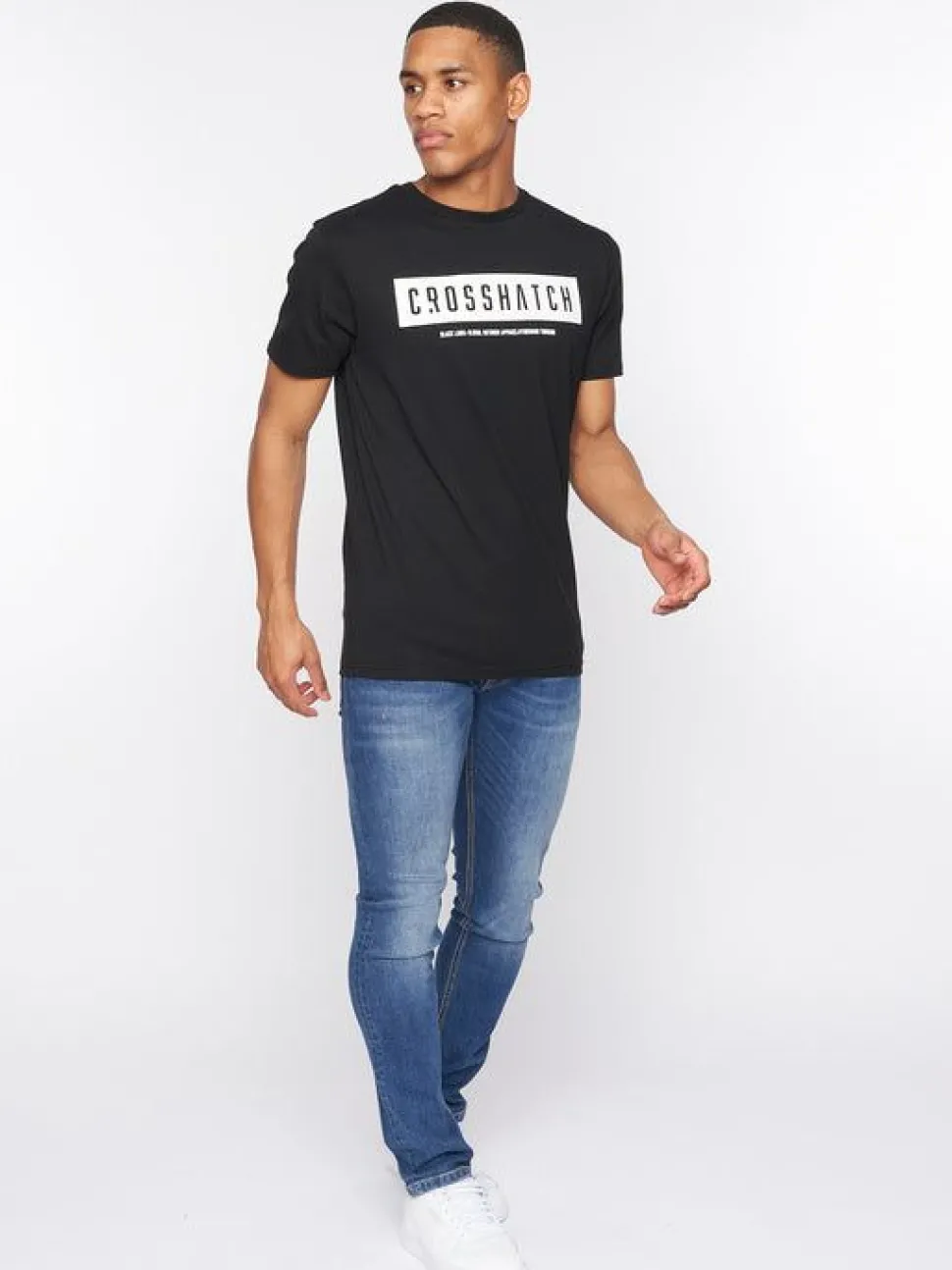 Selworthy T-Shirt Black by Crosshatch