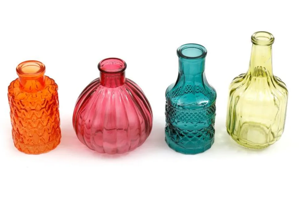 Set of 4 Boho Posy Vase Bottles