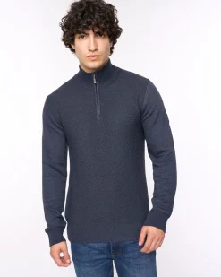 Seymour Funnel Neck Knit Navy Bewley & Ritch