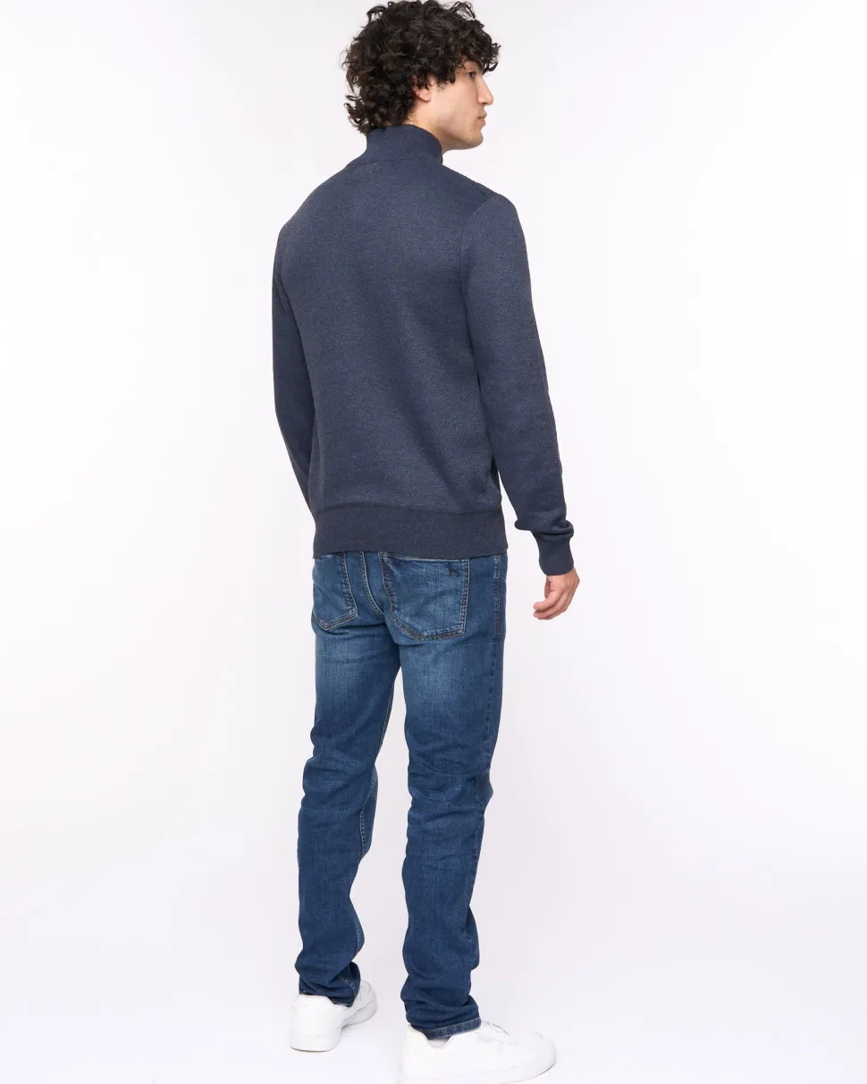 Seymour Funnel Neck Knit Navy Bewley & Ritch