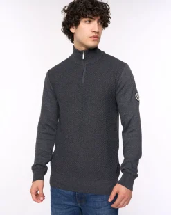 Seymour Funnel Neck Knit Black Marl Bewley & Ritch