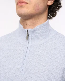 Seymour Funnel Neck Knit Light Grey Bewley & Ritch