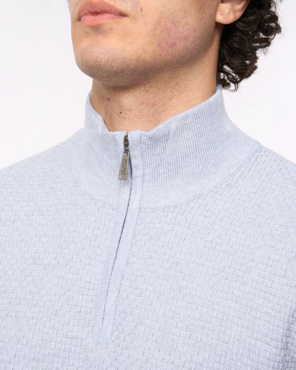 Seymour Funnel Neck Knit Light Grey Bewley & Ritch