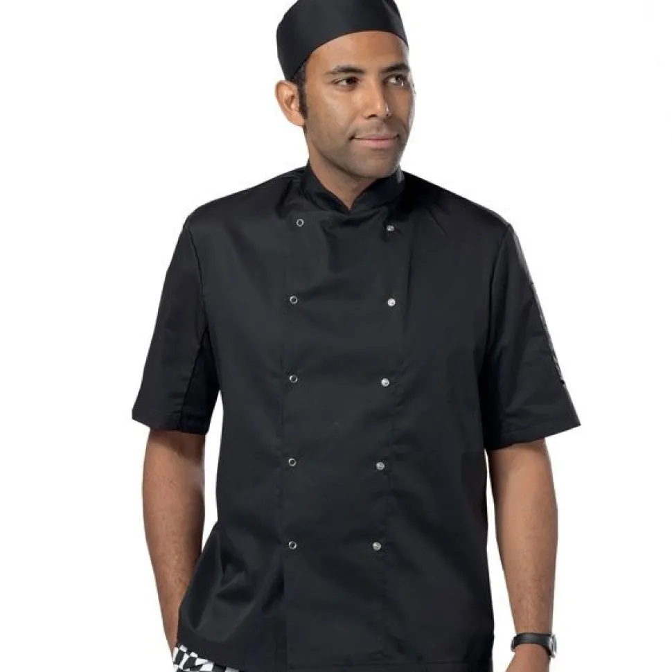 Short Sleeve Black Chef Jacket