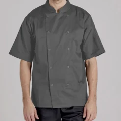 Short Sleeve Chef Jacket Grey