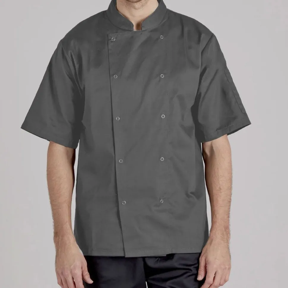 Short Sleeve Chef Jacket Grey