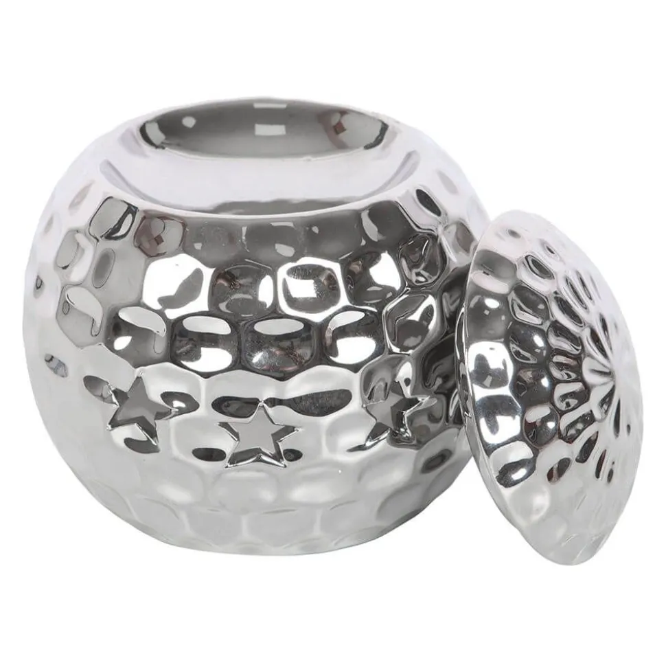 Silver Disco Ball Ceramic Oil Burner