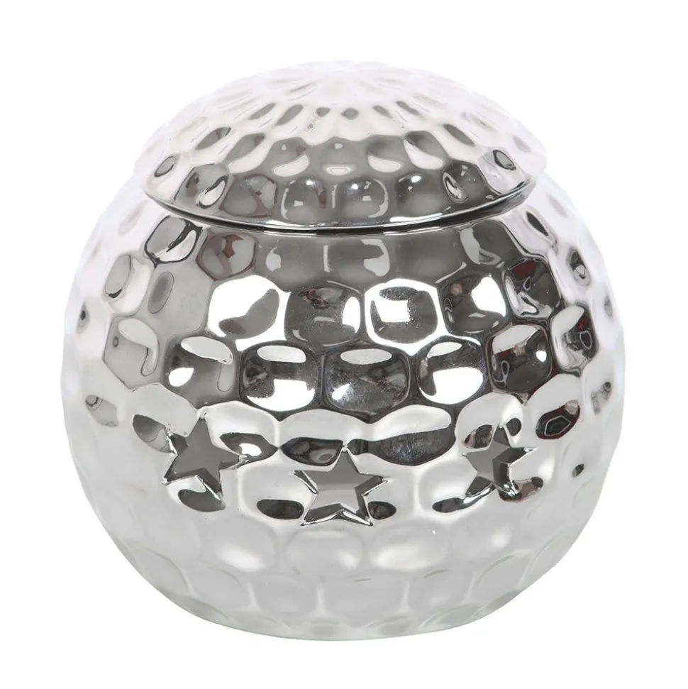 Silver Disco Ball Ceramic Oil Burner