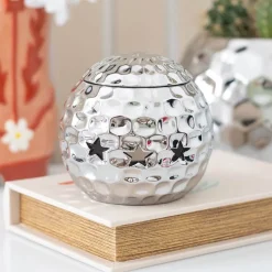 Silver Disco Ball Ceramic Oil Burner
