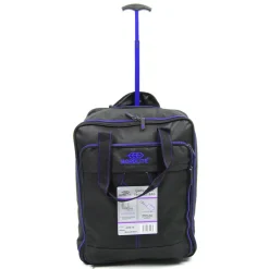 Small Overhead Trolley Cabin Bag Black & Blue by Bordlite
