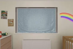 Snooze Portable Kids Blackout Curtain Blind Grey Stars