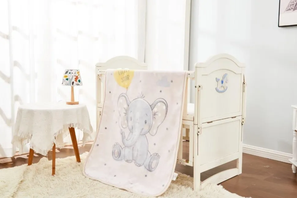 Soft Fleece Elephant Dreams Baby Blanket