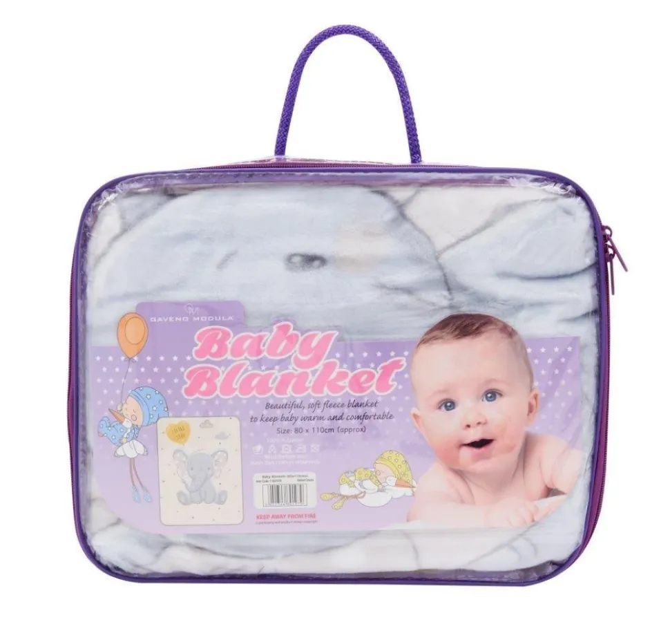 Soft Fleece Elephant Dreams Baby Blanket
