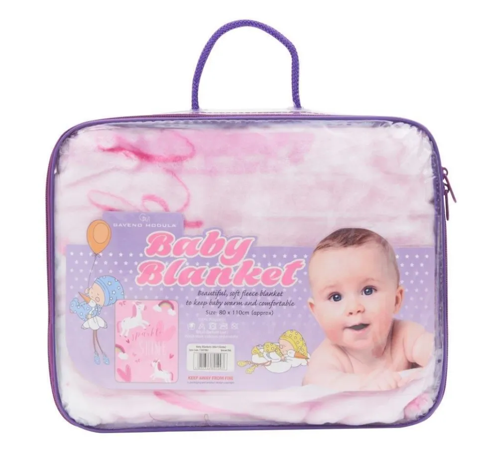 Soft Fleece Unicorn Baby Blanket