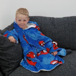 Spiderman Spidey Heads Up Hugzee Wearable Fleece Hoodie – Small
