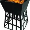 Square Fire Pit with Grill - Black