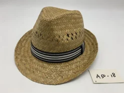 Straw Hat with Black & White Band