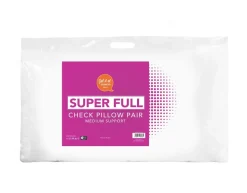 Super Full Check Pillow Pair Medium Support - Made in Ireland
