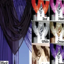 Tassled Voile Swag - 7 colours