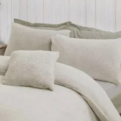 Teddy Pillow Case Pair Natural