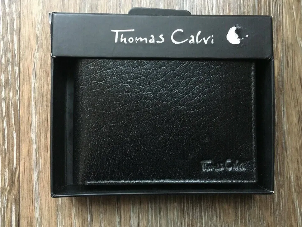 Thomas Calvi Black Leather Wallet