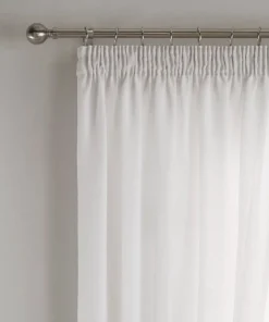 Tobago Lined Tape Top Curtain Pair White