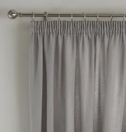 Tobago Lined Tape Top Curtain Pair Grey