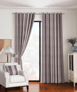 Toulon Interlined Eyelet Curtains Graphite
