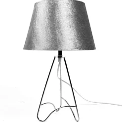 Tripod Lamp Grey Crush Velvet