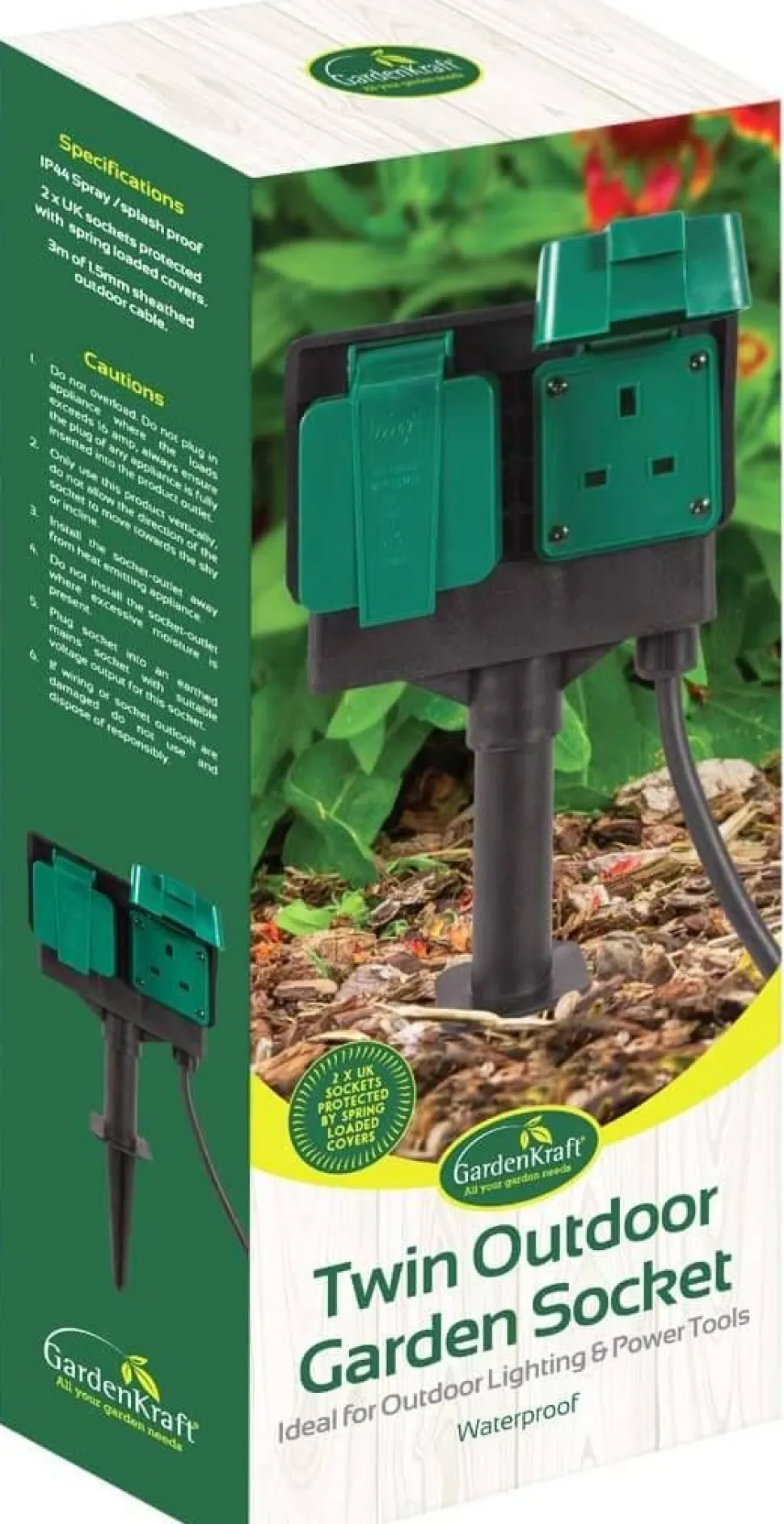 Twin Outdoor Sockets by GardenKraft