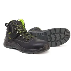 Ultra Lace Work Safety Boots Black & Green