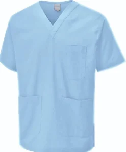 Unisex Scrub V-Neck Top Blue