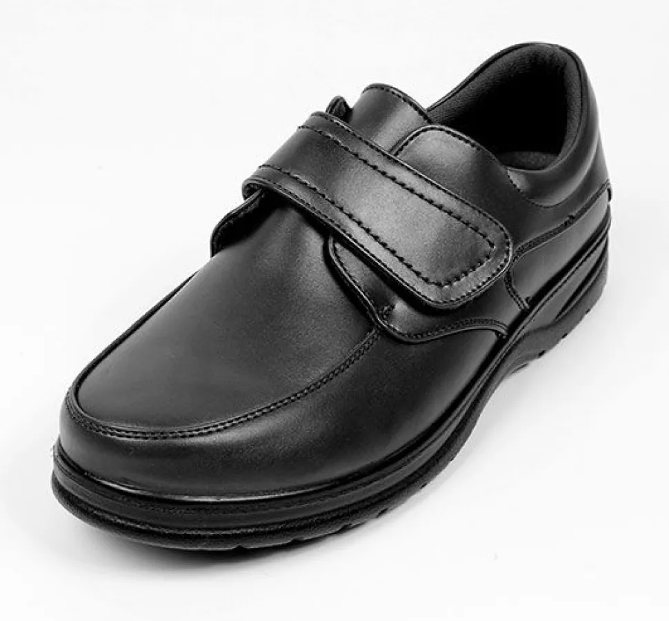 Velcro Black Shoes Comfort Fit