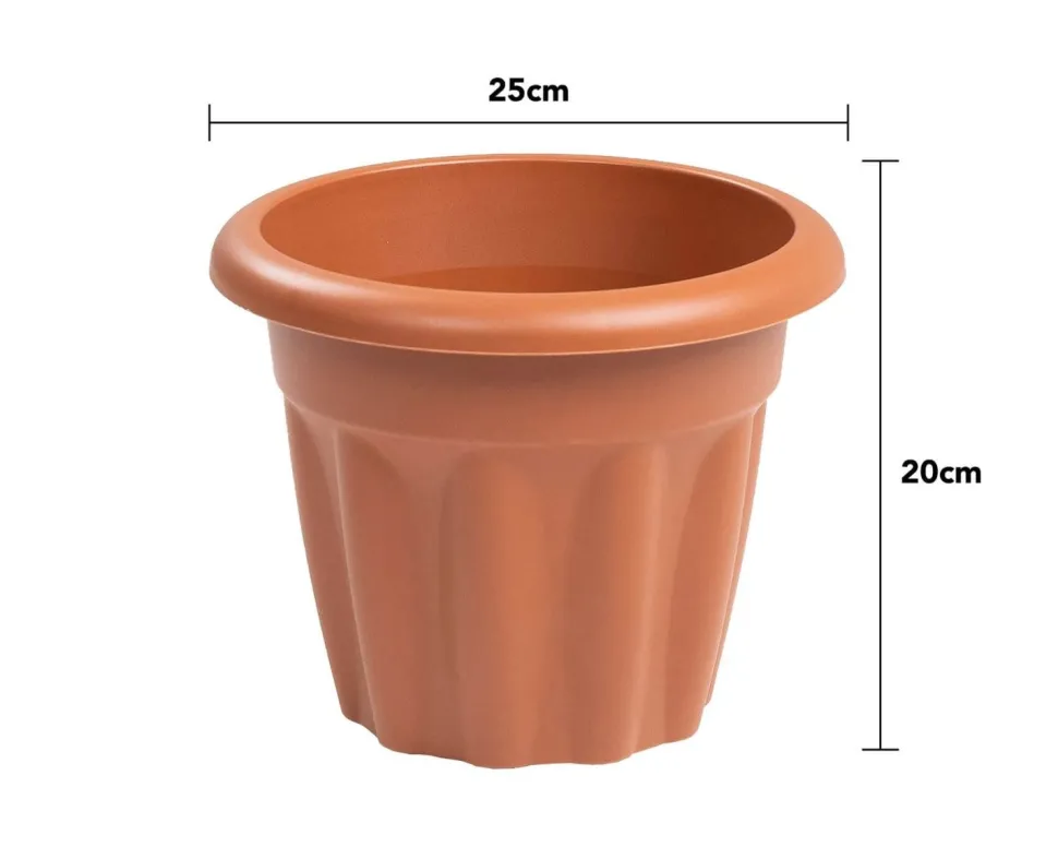 Vista 25cm Round Planter Terracotta