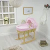 Waffle Palm Moses Basket Pink