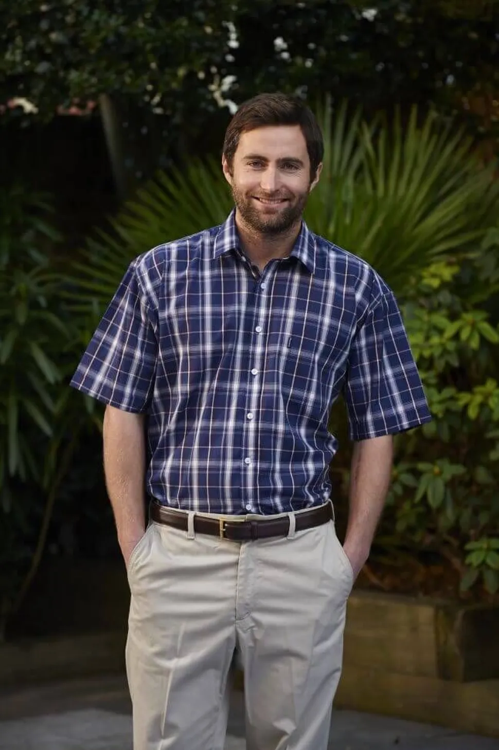 Whitby Check Short Sleeve Shirt Navy by Champion