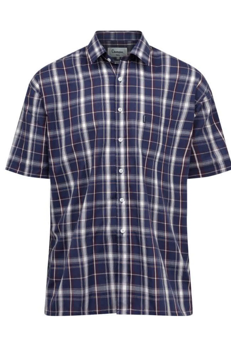 Whitby Check Short Sleeve Shirt Navy by Champion