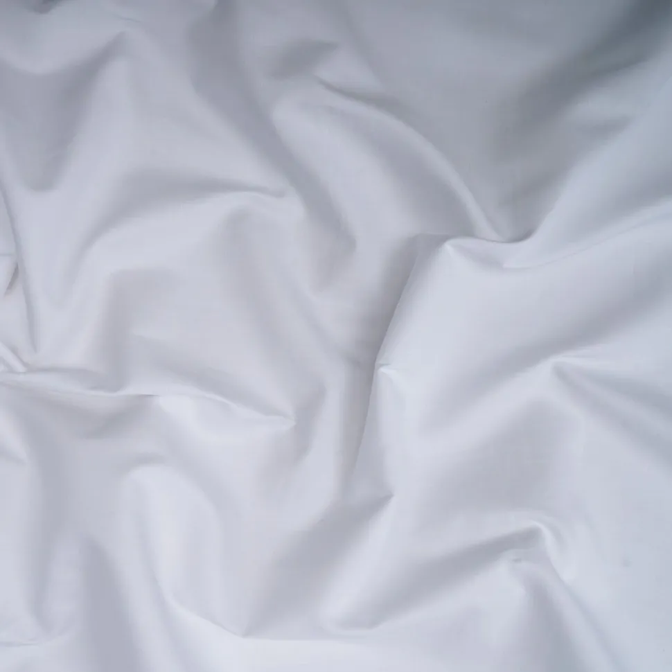 White 100% Cotton Plain Poplin Fabric - Price by the Metre