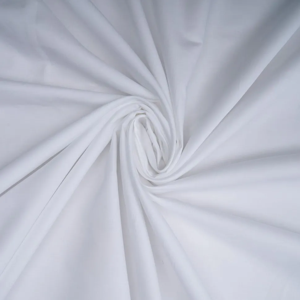 White 100% Cotton Plain Poplin Fabric - Price by the Metre