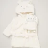 White Baby Bear Dressing Gown with Toy
