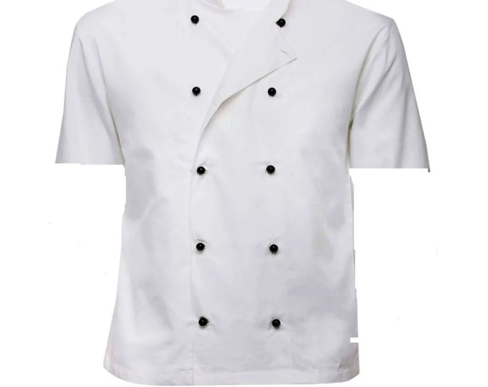 White Chef Jacket Short Sleeve with Detachable Buttons