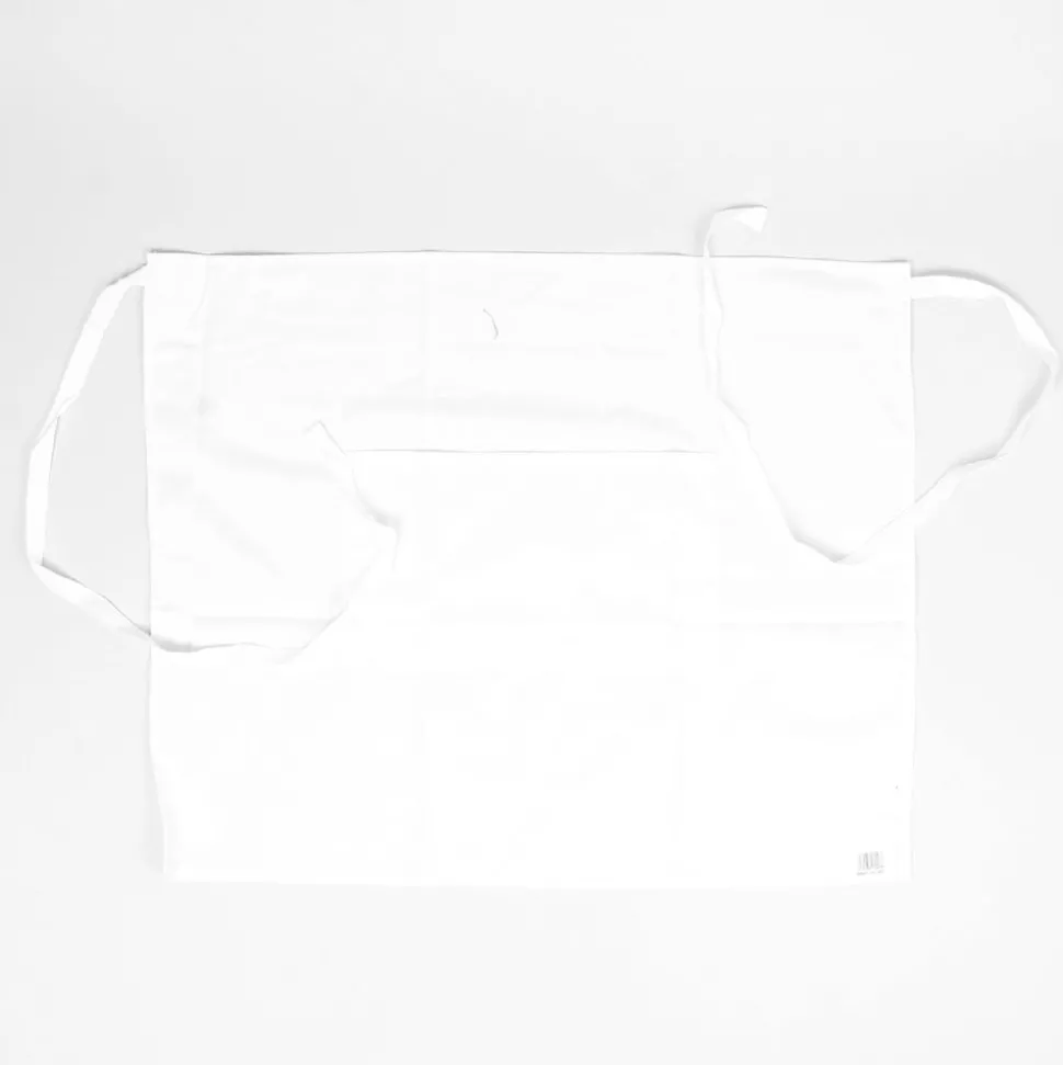 White Half Apron With Pocket 103-003