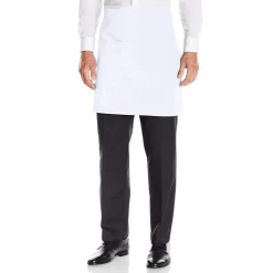 White Half Apron With Pocket 103-003