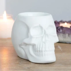 White Skull Ceramic Oil Burner